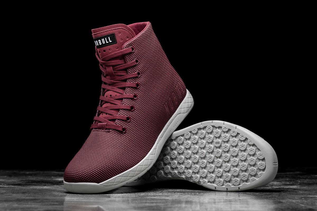 Nobull Superfabric High-Top Arctic Men's Trainers Dark Red | Australia (YA9350)